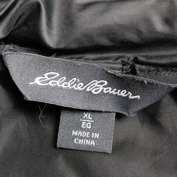 Eddie Bauer EB650 Down Puffer Jacket Mens XL Black Lightweight Full Zip - Picture 4 of 7